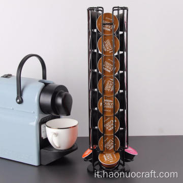 Portacapsule da caffè girevole in metallo a 360 gradi